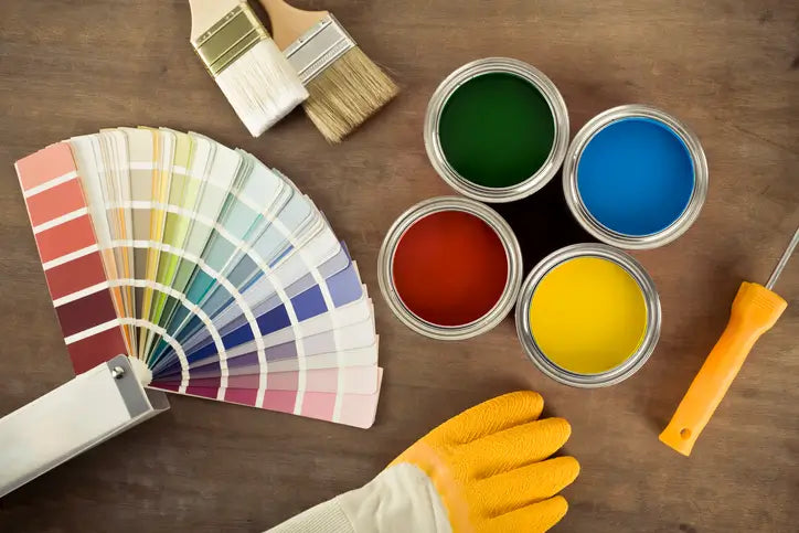 Paint cans and color chart